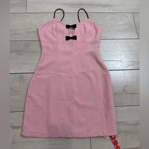 Cider Pink Formal Dress with Black Bow